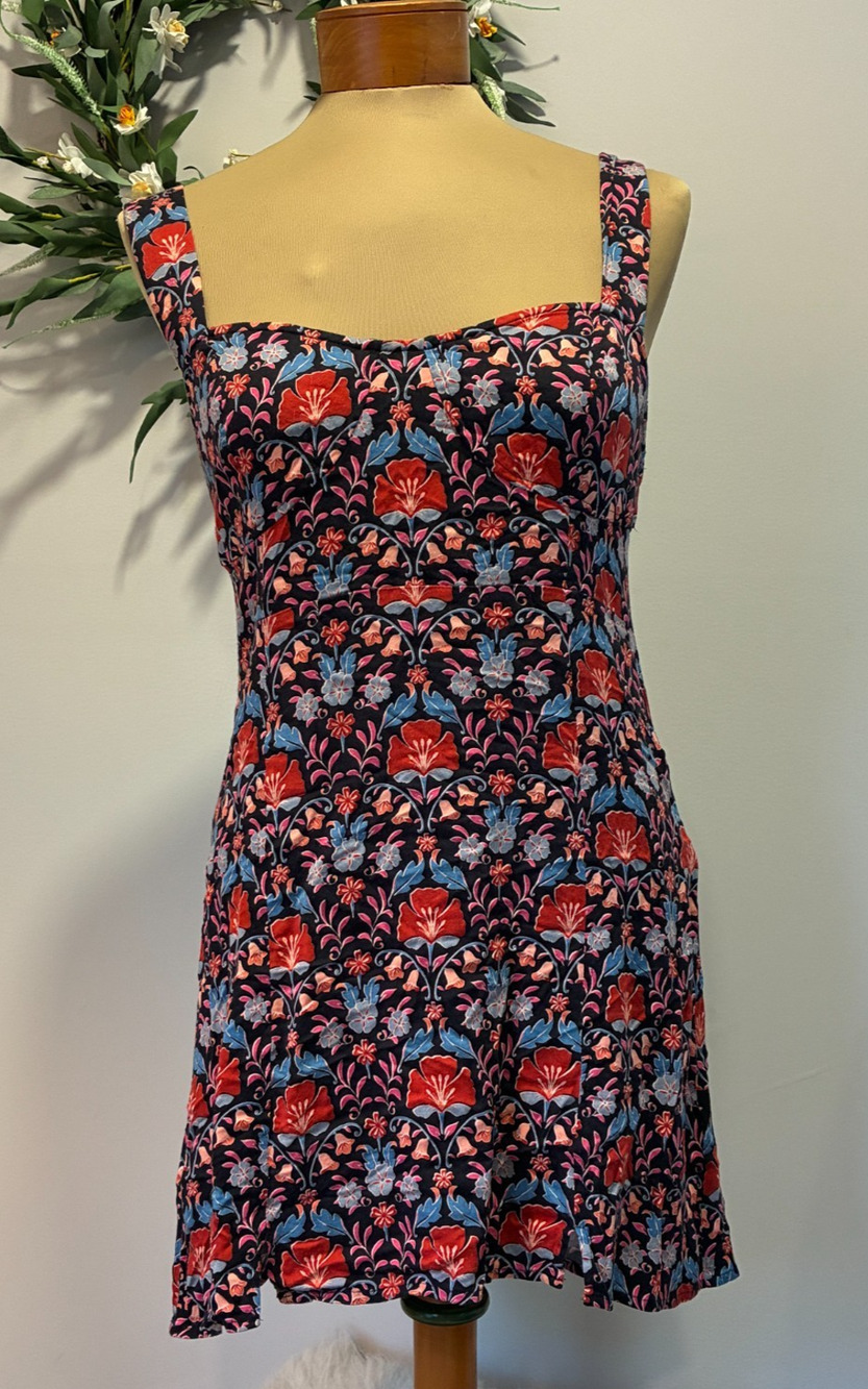 Free People Sasha Mini Dress Black Floral Women's Size M